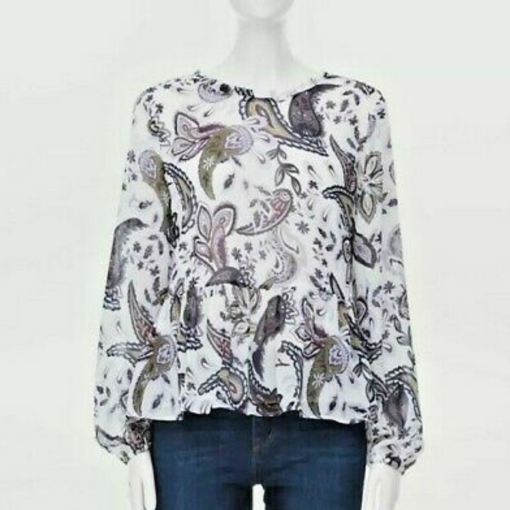 Paisley Print peplum Blouse